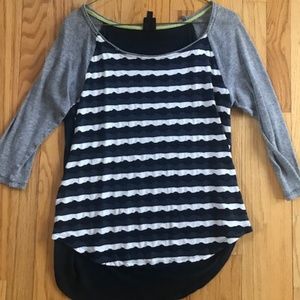 Anthropologie Navy/White Shirt Size Sm